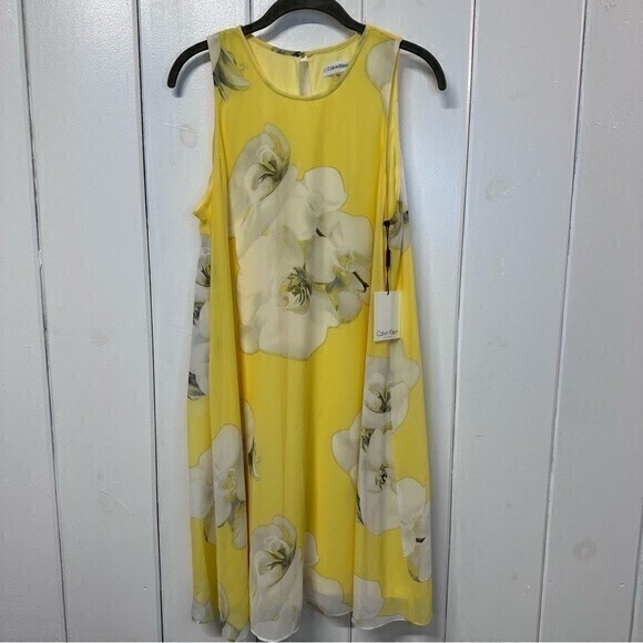 NWT,‎ Calvin Klein Women’s Sleeveless Dress, Floral Print, Size 12, Knee length - Picture 1 of 6